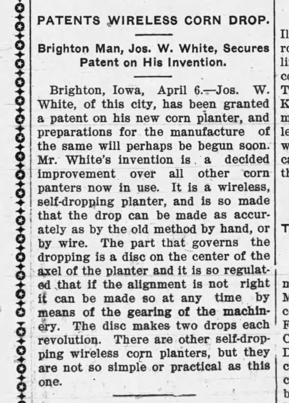 Clipping from Muscatine Semi-Weekly News Tribune
